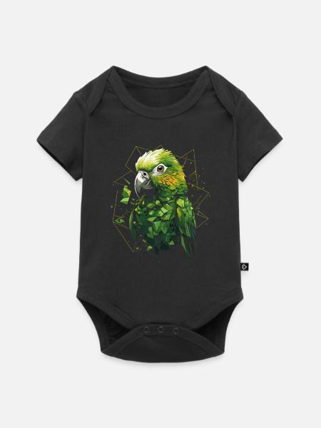 Wellensittich Sittich - Baby Premium Kurzarmbody - Schwarz