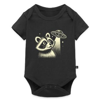 raton laveur mystique avec vaisseau spatial et étoiles - Body à manches courtes Premium Bébé - noir - Devant