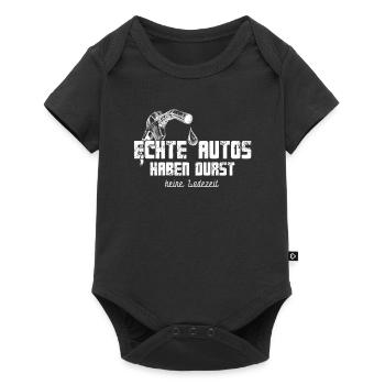Real cars are thirsty, engine show, gasoline, horsepower - Baby Premium short-sleeve bodysuit - black - Front