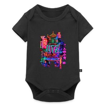 Techno Electro Asia Characters Raver Vaporwave - Baby Premium short-sleeve bodysuit - black - Front