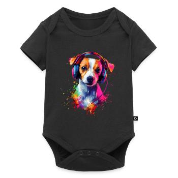 Colorful Artistic Jack Russell Terrier Dog Jacky - Baby Premium short-sleeve bodysuit - black - Front