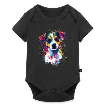 Coloré Artistique Jack Russell Terrier Chien Jacky - Body à manches courtes Premium Bébé - noir - Devant