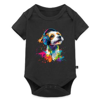 Coloré Artistique Jack Russell Terrier Chien Jacky - Body à manches courtes Premium Bébé - noir - Devant