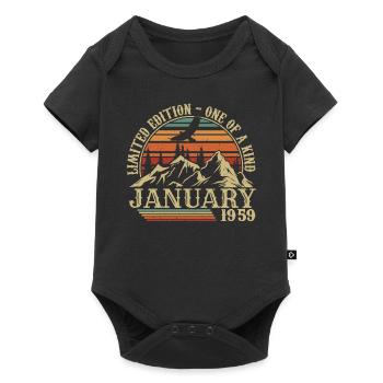 Januar 1959 - Januar 1959 Geburtstagsgeschenk - Baby Premium Kurzarmbody - Schwarz - Vorne