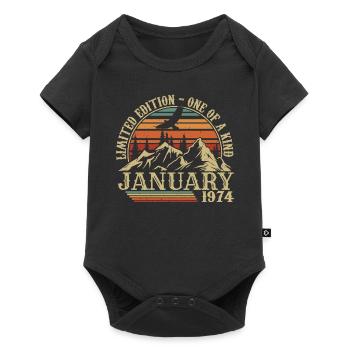 Janvier 1974 - Cadeau Anniversaire Janvier 1974 - Body à manches courtes Premium Bébé - noir - Devant