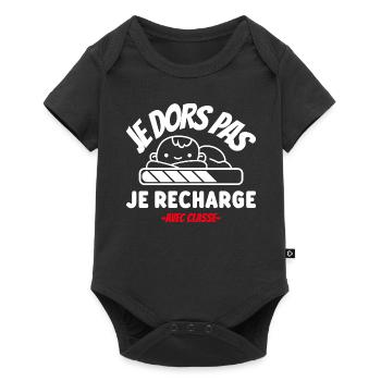 Je dors pas je recharge. Bébé humour. - Body à manches courtes Premium Bébé - noir - Devant