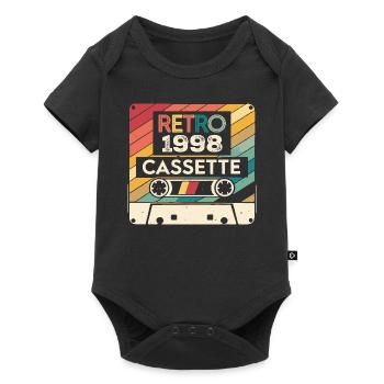 Retro 1975 Vintage 1998 - 1998 Geburtstagsgeschenk - Baby Premium Kurzarmbody - Schwarz - Vorne