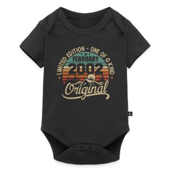 Born In February 2002 Vintage Gift - February 2002 - Baby Premium short-sleeve bodysuit - black - Front