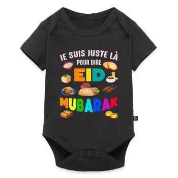 Je veux juste voir l’Aïd Moubarak - Body à manches courtes Premium Bébé - noir - Devant