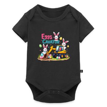 Eggs Cavator Easter Bunny Excavator Egg Circle - Baby Premium short-sleeve bodysuit - black - Front