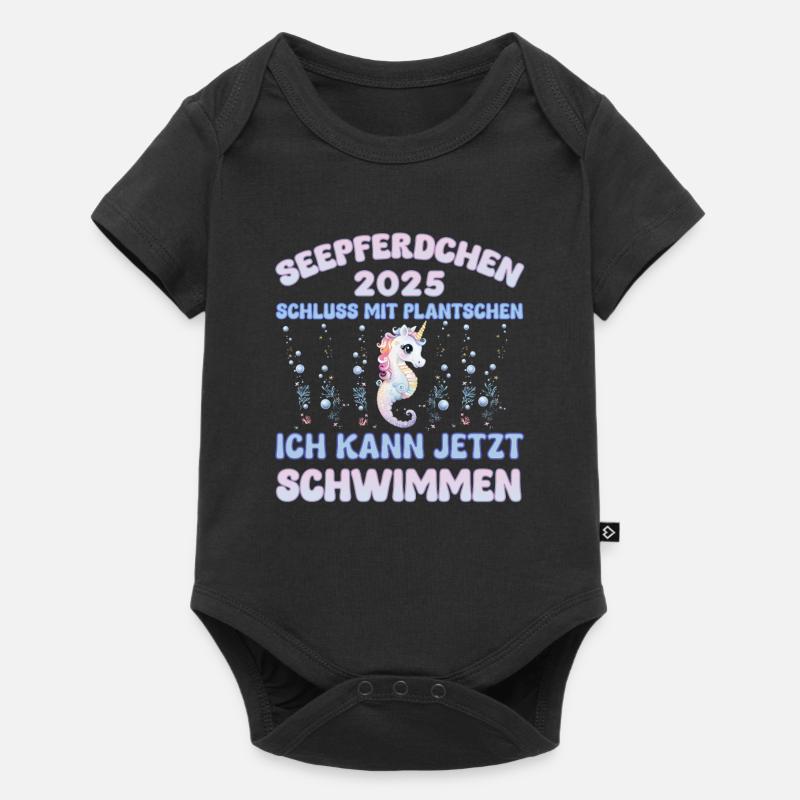 Seepferdchen bestanden 2025 Kinder Geschenkidee - Baby Premium Kurzarmbody - Schwarz