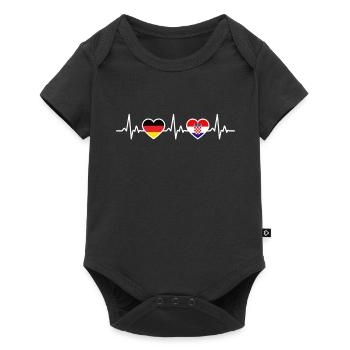 Croatie Allemagne Battement de cœur Drapeau Croate - Body à manches courtes Premium Bébé - noir - Devant