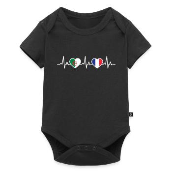 France Heartbeat Algeria - Baby Premium short-sleeve bodysuit - black - Front