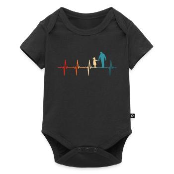 Père et fille battement de cœur grand-père et petite-fille - Body à manches courtes Premium Bébé - noir - Devant