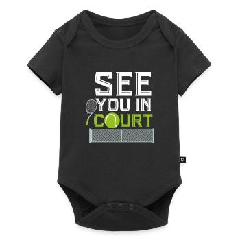 See You in Court Tennis Sport Ballsport gazon sable - Body à manches courtes Premium Bébé - noir - Devant