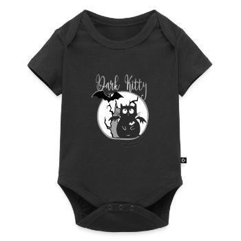 Dark Kitty... black gothic cat with bat - Baby Premium short-sleeve bodysuit - black - Front