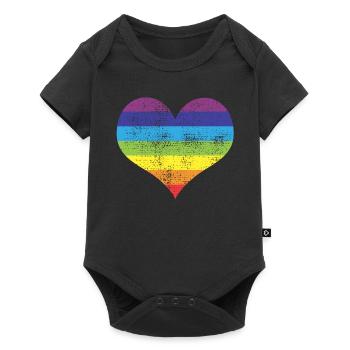 cœur - Body à manches courtes Premium Bébé - noir - Devant