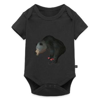 Ours animal vélo de course vélo vélo cadeau - Body à manches courtes Premium Bébé - noir - Devant
