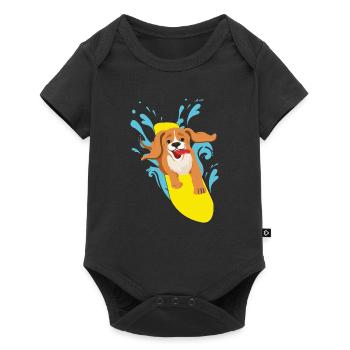 Surf Dog Dog Cocker Spaniel Surfer cadeau de surf - Body à manches courtes Premium Bébé - noir - Devant
