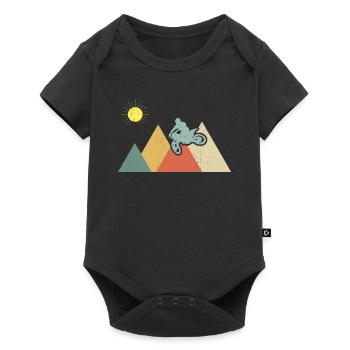 Motocross Bike Motorcycle Retro Vintage Gift - Baby Premium short-sleeve bodysuit - black - Front