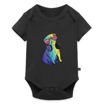 Electro Music Dj Pug Techno Festival Gift - Baby Premium short-sleeve bodysuit - black - Front