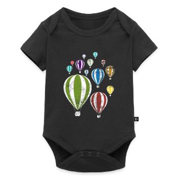 Ballons colorés Ballons à air chaud cadeau - Body à manches courtes Premium Bébé - noir - Devant