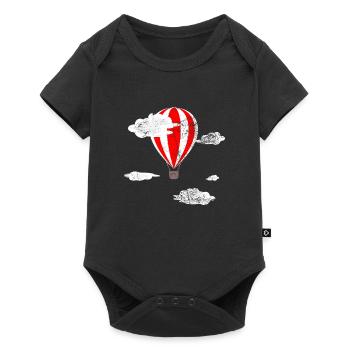 Montgolfière Ballon Nuages Cadeau - Body à manches courtes Premium Bébé - noir - Devant