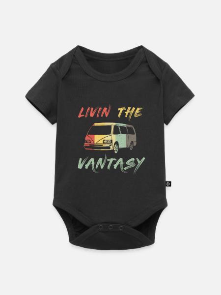 Retro Campervan Vintage Caravan Camping Van - Baby Premium short-sleeve bodysuit - black