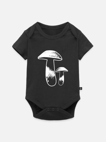 Steinpilze Pilze - Baby Premium Kurzarmbody - Schwarz