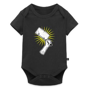 Hackbeil Kuechenbeil Geschenk - Baby Premium Kurzarmbody - Schwarz - Vorne