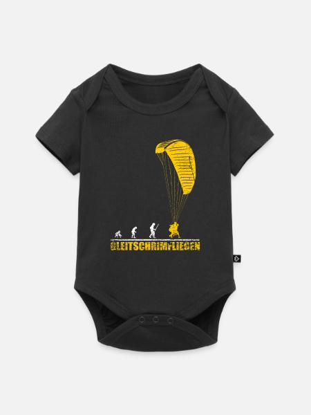 Evolution Gleitschirmfliegen Geschenk - Baby Premium Kurzarmbody - Schwarz