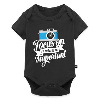 Photographer gift I photography camera - Baby Premium short-sleeve bodysuit - black - Front
