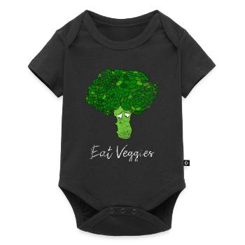 Mangez des légumes brocoli légumes - Body à manches courtes Premium Bébé - noir - Devant