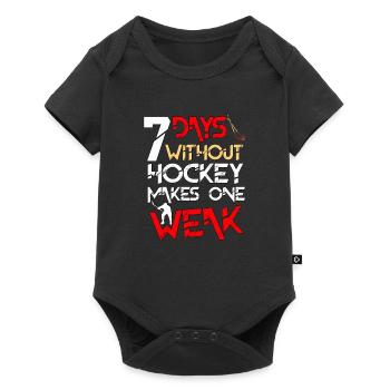 Eishockey Spieler Geschenk I Hockey Fan - Baby Premium Kurzarmbody - Schwarz - Vorne