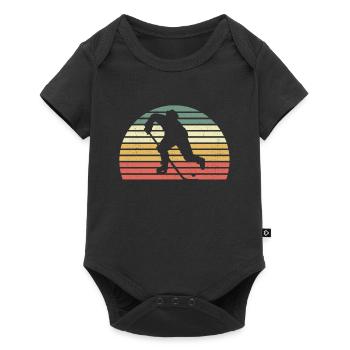 Joueur de hockey rétro cadeau je fan de hockey - Body à manches courtes Premium Bébé - noir - Devant
