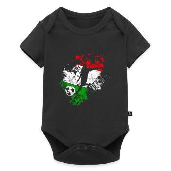 Drapeau italien football - Body à manches courtes Premium Bébé - noir - Devant