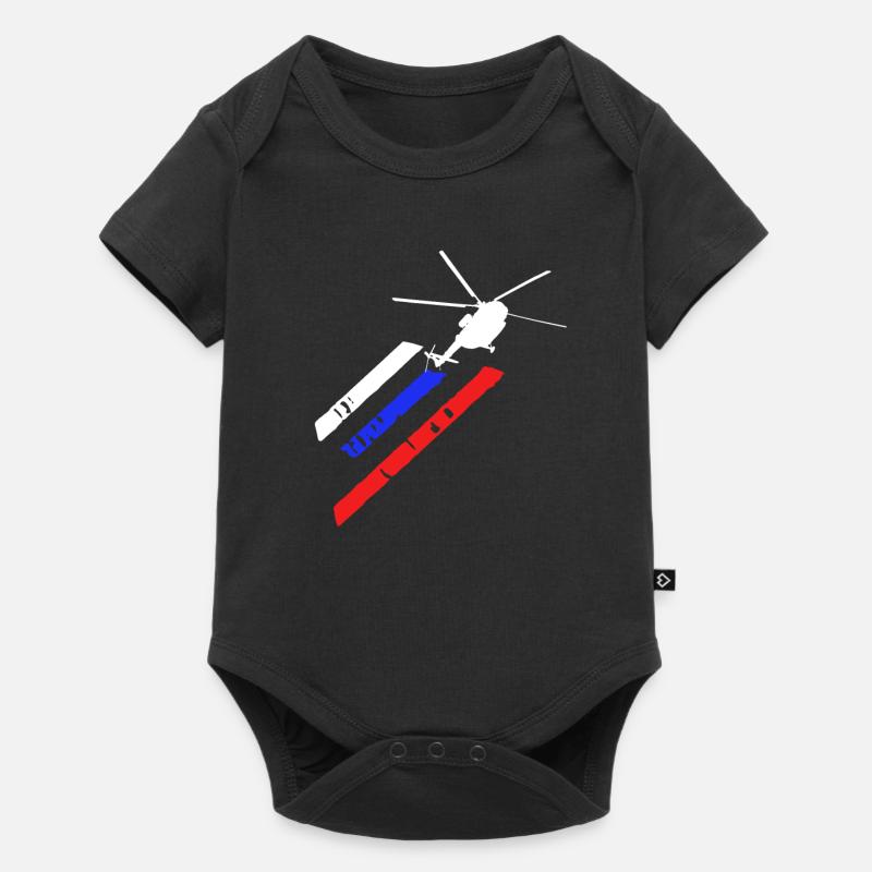 Hubschrauber Pilot Geschenk I Helikopter Heli - Baby Premium Kurzarmbody - Schwarz