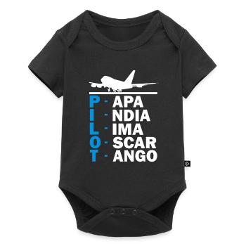 Airplane pilot gift I aviation aviator - Baby Premium short-sleeve bodysuit - black - Front