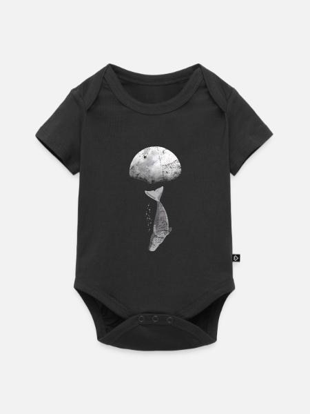 Wal Blauwal Pottwal Evolution - Baby Premium Kurzarmbody - Schwarz
