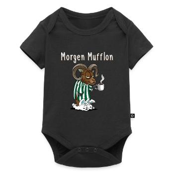 Lustiges Morgen Mufflon Morgenmuffel Kaffee - Baby Premium Kurzarmbody - Schwarz - Vorne