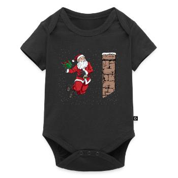 Santa Claus Dunk Gift Basketball Funny - Baby Premium short-sleeve bodysuit - black - Front