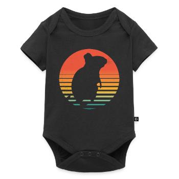 Degus | Funny Degu | Vintage Retro Sun - Baby Premium short-sleeve bodysuit - black - Front