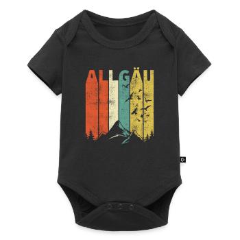 Retro Allgäu Alpen Berge Wandern Geschenke - Baby Premium Kurzarmbody - Schwarz - Vorne
