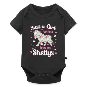Just a Girl who loves Shettys Pony Pferde Geschenk - Baby Premium Kurzarmbody - Schwarz - Vorne