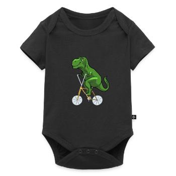 T-Rex road bike gift I Dino cycling bike - Baby Premium short-sleeve bodysuit - black - Front