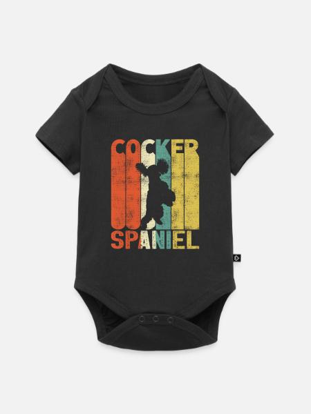 Retro Cocker Spaniel Vintage Dog Gifts - Baby Premium short-sleeve bodysuit - black