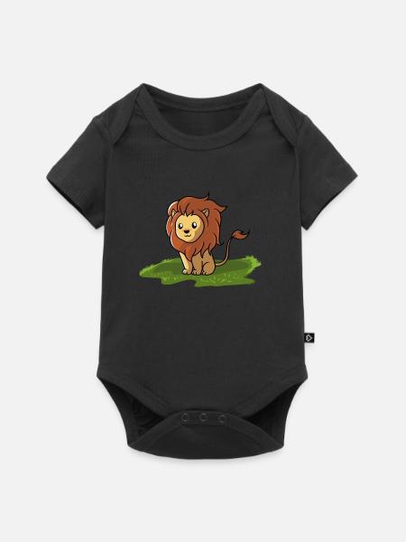 Löwe - Baby Premium Kurzarmbody - Schwarz