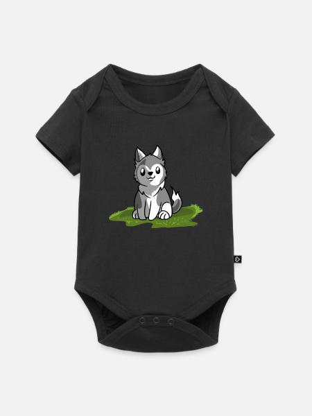 Wolf - Baby Premium Kurzarmbody - Schwarz