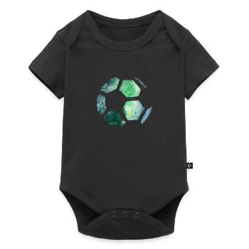 Fußball Fussball - Baby Premium Kurzarmbody - Schwarz - Vorne