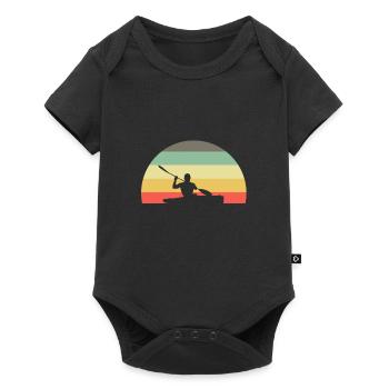 Retro kayak kayak kayaker - Baby Premium short-sleeve bodysuit - black - Front